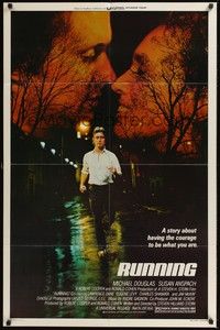 5b710 RUNNING 1sh '79 Michael Douglas, Susan Anspach, marathon runners!