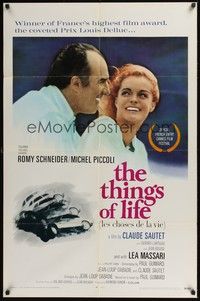 5b830 THINGS OF LIFE int'l 1sh '70 Claude Sautet's Les Choses de la vie, Romy Schneider, Piccoli!