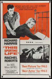 5b835 THIS SPORTING LIFE 1sh '63 Richard Harris, Rachel Roberts, Lindsay Anderson!