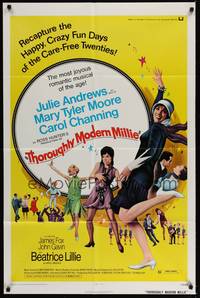 5b836 THOROUGHLY MODERN MILLIE 1sh R72 singing & dancing Julie Andrews, Mary Tyler Moore!