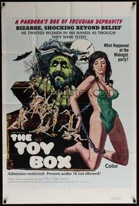 5b863 TOY BOX 1sh '71 art of sexy chained girl in a Pandora's box of Freudian depravity!