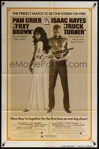 5b876 TRUCK TURNER/FOXY BROWN 1sh '74 blaxploitation double-bill, Pam Grier & Isaac Hayes!