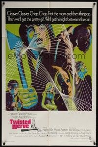 5b884 TWISTED NERVE 1sh '69 Hayley Mills, Roy Boulting English horror, cool psychedelic art!