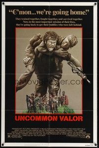 5b892 UNCOMMON VALOR 1sh '83 Gene Hackman, Fred Ward, Robert Stack, Vietnam War!