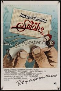 5b897 UP IN SMOKE 1sh '78 Cheech & Chong marijuana drug classic, great Scakisbrick artwork!