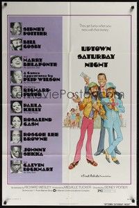 5b899 UPTOWN SATURDAY NIGHT 1sh '74 Rickard art of Sidney Poitier, Bill Cosby, & Harry Belafonte