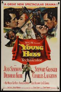 5b989 YOUNG BESS 1sh '53 great art of Jean Simmons, Stewart Granger, Deborah Kerr, Laughton!