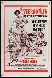 5b997 ZEBRA KILLER 1sh '74 Austin Stoker, James Pickett, he has the city in panic!