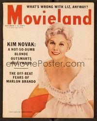 5d130 MOVIELAND magazine November 1956 sexy Kim Novak in pink neglege from Eddie Duchin Story!