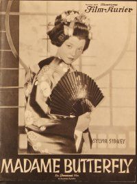 5d204 MADAME BUTTERFLY German program '33 different images of Asian Sylvia Sidney & Cary Grant!