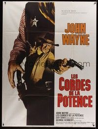 5h440 CAHILL French 1p '73 best completely different art showing all of John Wayne!