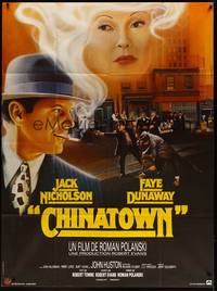 5h446 CHINATOWN French 1p R90s different art of smoking Jack Nicholson & Faye Dunaway, Polanski