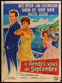 5h449 COME SEPTEMBER French 1p '61 Sandra Dee, sexy Gina Lollobrigida, Rock Hudson, Bobby Darin