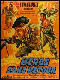 5h450 COMMANDO French 1p '64 different art of Stewart Granger by Constantine Belinsky!