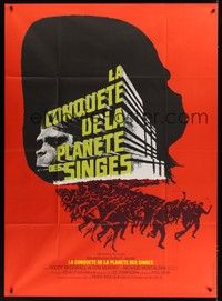 5h454 CONQUEST OF THE PLANET OF THE APES French 1p R70s Roddy McDowall, the revolt of the apes!