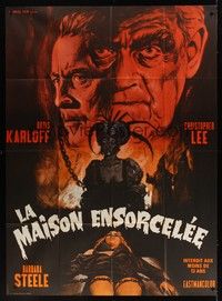 5h457 CRIMSON CULT French 1p '70 Boris Karloff, Christopher Lee, cool completely different art!