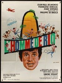 5h668 THAT MAN FROM RIO French 1p '64 L'homme de Rio, Jean-Paul Belmondo, wacky Leo Kouper art!