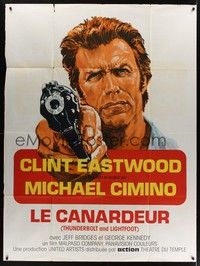 5h674 THUNDERBOLT & LIGHTFOOT French 1p R80s different image of Clint Eastwood pointing gun!