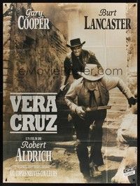 5h685 VERA CRUZ French 1p R00s different close up of cowboys Gary Cooper & Burt Lancaster!