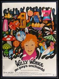 5h692 WILLY WONKA & THE CHOCOLATE FACTORY French 1p '71 cool completely different art by Bacha!