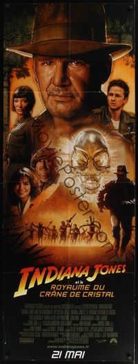 5h345 INDIANA JONES & THE KINGDOM OF THE CRYSTAL SKULL French door-panel '08 art by Drew Struzan!