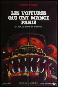 5h358 CARS THAT ATE PARIS French 30.75x46.5 '74 early Peter Weir, wild art of killer automobile!