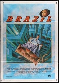 5h091 BRAZIL Italian 1p '85 Terry Gilliam, cool sci-fi fantasy art by Lagarrigue!