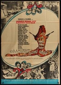 5h094 CASINO ROYALE Italian 1p '67 all-star James Bond spy spoof, sexy psychedelic art!