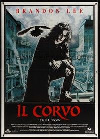 5h105 CROW Italian 1p '94 different close up of Brandon Lee in his final movie!