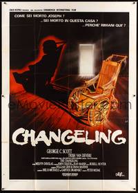 5h233 CHANGELING Italian 2p '82 George C. Scott, creepy different wheelchair art by Aller!