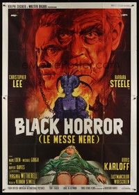 5h244 CRIMSON CULT Italian 2p '70 Boris Karloff, Christopher Lee, cool completely different art!