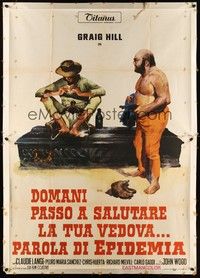 5h289 MY HORSE, MY GUN, YOUR WIDOW Italian 2p '72 Craig Hill, wacky spaghetti western image!