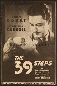 5j132 39 STEPS pressbook '35 Alfred Hitchcock, Robert Donat & Madeleine Carroll