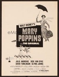 5j644 MARY POPPINS pressbook R80 Julie Andrews & Dick Van Dyke in Walt Disney's musical classic!