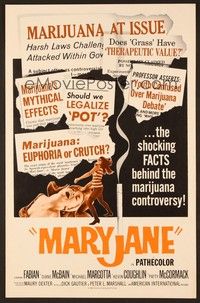 5j645 MARYJANE pressbook '68 AIP, marijuana, drugs, Fabian, found in every high school corridor!