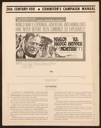 5j665 MORITURI pressbook '65 art of Marlon Brando & Nazi captain Yul Brynner!