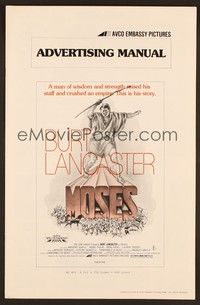 5j666 MOSES pressbook '74 religious Burt Lancaster, a man of wisdom & strength crushed an empire!