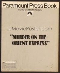 5j671 MURDER ON THE ORIENT EXPRESS pressbook '74 Agatha Christie, Albert Finney, Lauren Bacall!