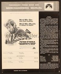 5j672 MURPHY'S WAR pressbook '71 Peter O'Toole, WWII was ending, WWMurphy was about to begin!