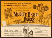 5j673 MUSCLE BEACH PARTY pressbook '64 Frankie & Annette, 10,000 biceps & 5,000 bikinis!