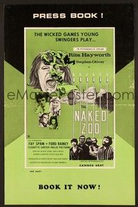 5j680 NAKED ZOO pressbook '71 Rita Hayworth, Canned Heat, the wicked games young swingers play!