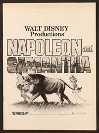 5j683 NAPOLEON & SAMANTHA pressbook '72 Disney, very 1st Jodie Foster, great close images of lion!