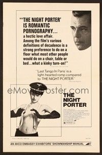 5j691 NIGHT PORTER pressbook '74 Il Portiere di notte, Dirk Bogarde, sexy Charlotte Rampling!