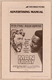 5j628 MAN FRIDAY pressbook '75 art of Peter O'Toole & Richard Roundtree!