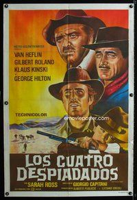 5p367 RUTHLESS FOUR Argentinean '69 Ognuno Per Se, Van Heflin, Gilbert Roland, Klaus Kinski