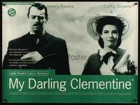 5t167 MY DARLING CLEMENTINE British quad R96 John Ford, Henry Fonda, sexy Cathy Downs!