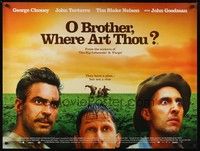 5t168 O BROTHER, WHERE ART THOU? DS British quad '00 Coen Brothers, George Clooney, John Turturro!