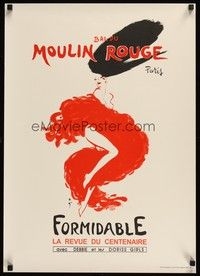 5t118 BAL DU MOULIN ROUGE French '00s cool art of dancer with wild hat, Formidable!