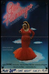 5t403 PINK FLAMINGOS 11x17 '72 Divine, Mink Stole, John Waters' classic exercise in poor taste!