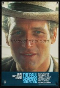 5t220 PAUL NEWMAN COLLECTION video 1sh '90 close-up of Newman as Butch Cassidy!